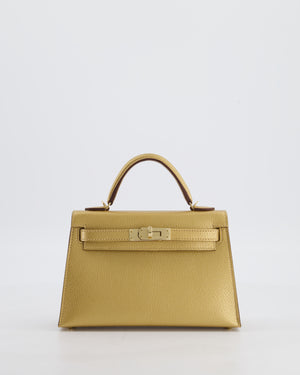 *SUPER RARE & HOT* Hermès HSS Mini Kelly II 20 Bag in Metallic Doré Chèvre Chamkila Leather with Permabrass Hardware