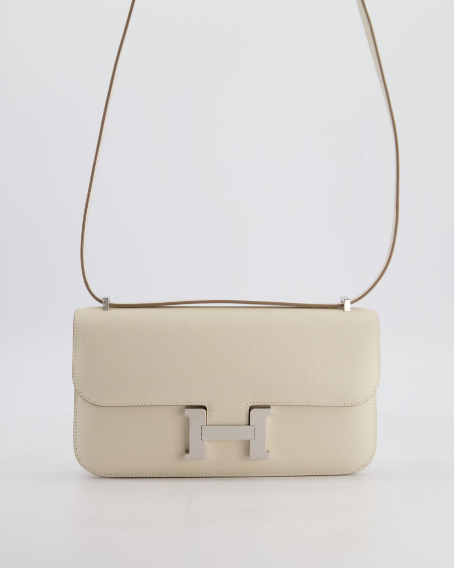 *NEW RELEASE* Hermès Constance 1-Elan Miroir Bag in Craie Epsom Leather with Palladium Hardware