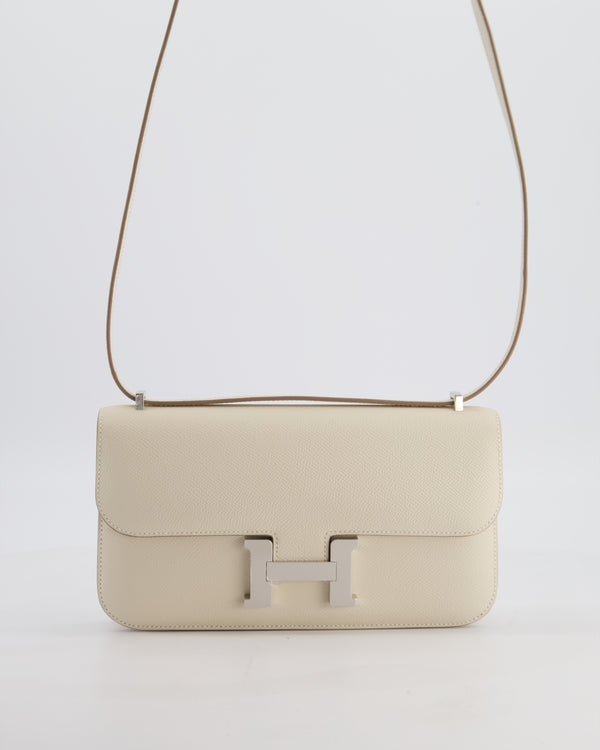 *NEW RELEASE* Hermès Constance 1-Elan Miroir Bag in Craie Epsom Leather with Palladium Hardware