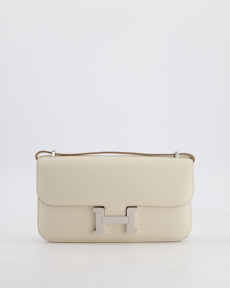 *NEW RELEASE* Hermès Constance 1-Elan Miroir Bag in Craie Epsom Leather with Palladium Hardware