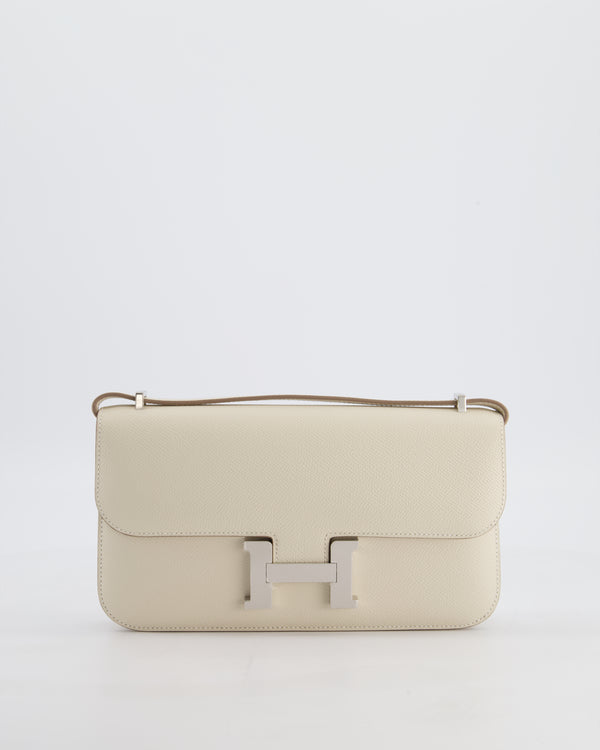 *NEW RELEASE* Hermès Constance 1-Elan Miroir Bag in Craie Epsom Leather with Palladium Hardware