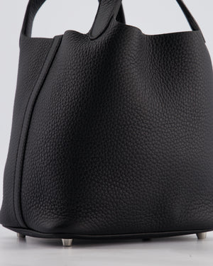 Hermès Picotin Lock 18 Bag in Noir Clemence Leather with Palladium Hardware