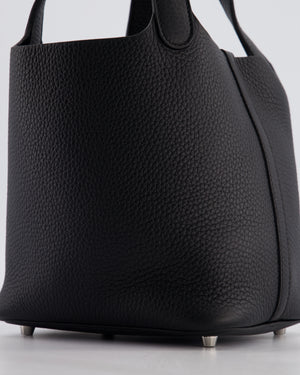 Hermès Picotin Lock 18 Bag in Noir Clemence Leather with Palladium Hardware