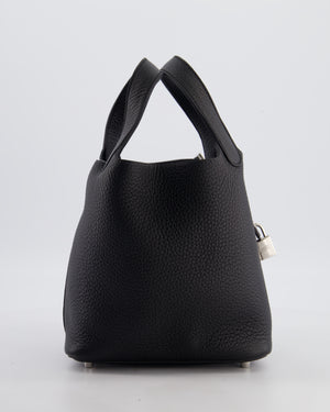 Hermès Picotin Lock 18 Bag in Noir Clemence Leather with Palladium Hardware