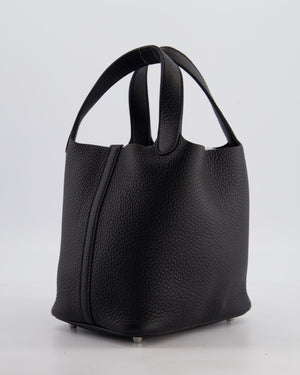 Hermès Picotin Lock 18 Bag in Noir Clemence Leather with Palladium Hardware