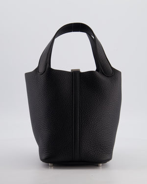 Hermès Picotin Lock 18 Bag in Noir Clemence Leather with Palladium Hardware