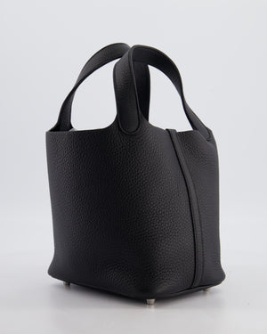 Hermès Picotin Lock 18 Bag in Noir Clemence Leather with Palladium Hardware