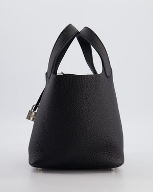 Hermès Picotin Lock 18 Bag in Noir Clemence Leather with Palladium Hardware