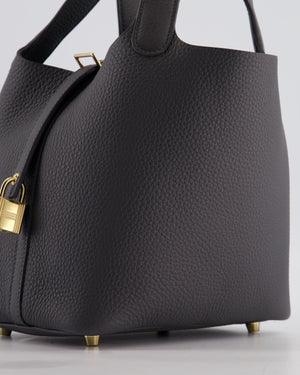 Hermès Picotin Lock 18 Bag in Ardoise Clemence Leather with Permabrass Hardware