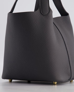 Hermès Picotin Lock 18 Bag in Ardoise Clemence Leather with Permabrass Hardware