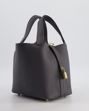 Hermès Picotin Lock 18 Bag in Ardoise Clemence Leather with Permabrass Hardware