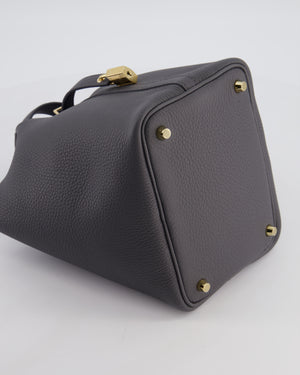 Hermès Picotin Lock 18 Bag in Ardoise Clemence Leather with Permabrass Hardware