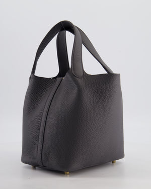 Hermès Picotin Lock 18 Bag in Ardoise Clemence Leather with Permabrass Hardware