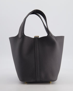 Hermès Picotin Lock 18 Bag in Ardoise Clemence Leather with Permabrass Hardware