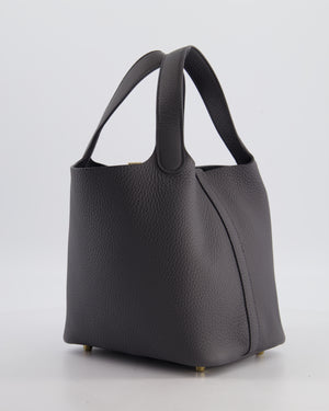 Hermès Picotin Lock 18 Bag in Ardoise Clemence Leather with Permabrass Hardware