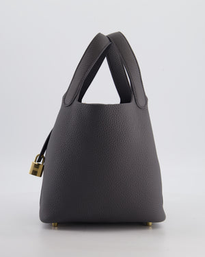 Hermès Picotin Lock 18 Bag in Ardoise Clemence Leather with Permabrass Hardware