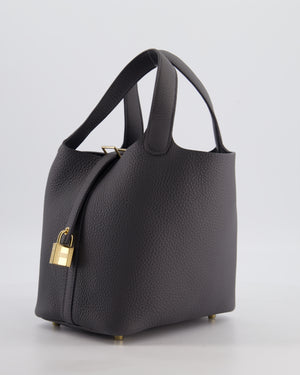 Hermès Picotin Lock 18 Bag in Ardoise Clemence Leather with Permabrass Hardware