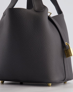 Hermès Picotin Lock 18 Bag in Ardoise Clemence Leather with Permabrass Hardware