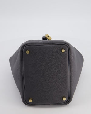 Hermès Picotin Lock 18 Bag in Ardoise Clemence Leather with Permabrass Hardware