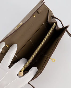 Hermès Kelly To Go Bag in Etoupe Evercolour Leather with Gold Hardware