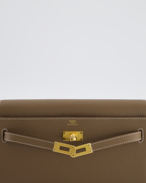 Hermès Kelly To Go Bag in Etoupe Evercolour Leather with Gold Hardware