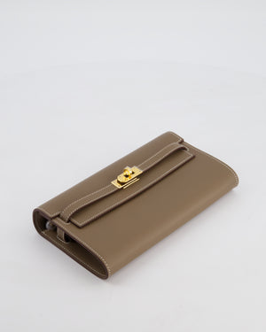 Hermès Kelly To Go Bag in Etoupe Evercolour Leather with Gold Hardware