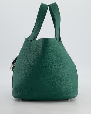 Hermès Picotin Lock 22 Bag in Vert Moyen Clemence Leather with Palladium Hardware