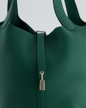 Hermès Picotin Lock 22 Bag in Vert Moyen Clemence Leather with Palladium Hardware