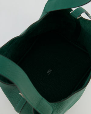 Hermès Picotin Lock 22 Bag in Vert Moyen Clemence Leather with Palladium Hardware