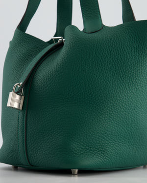 Hermès Picotin Lock 22 Bag in Vert Moyen Clemence Leather with Palladium Hardware