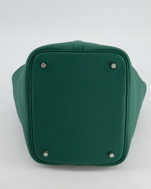 Hermès Picotin Lock 22 Bag in Vert Moyen Clemence Leather with Palladium Hardware