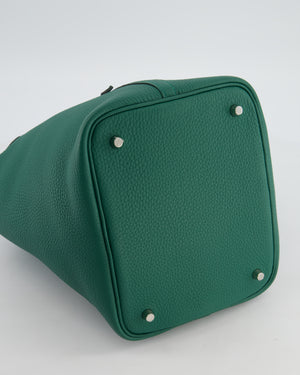 Hermès Picotin Lock 22 Bag in Vert Moyen Clemence Leather with Palladium Hardware