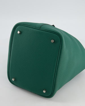 Hermès Picotin Lock 22 Bag in Vert Moyen Clemence Leather with Palladium Hardware
