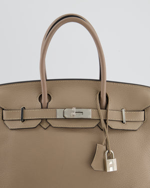 Hermès Birkin 30 Retourne Bag in Gris Touturelle Clemence Leather with Palladium Hardware