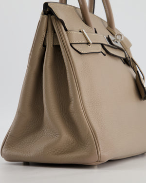 Hermès Birkin 30 Retourne Bag in Gris Touturelle Clemence Leather with Palladium Hardware