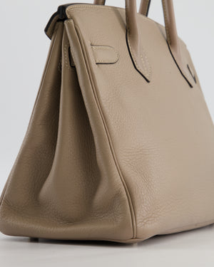 Hermès Birkin 30 Retourne Bag in Gris Touturelle Clemence Leather with Palladium Hardware