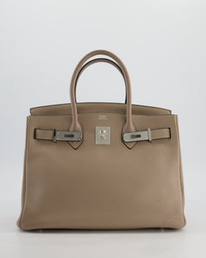 Hermès Birkin 30 Retourne Bag in Gris Touturelle Clemence Leather with Palladium Hardware