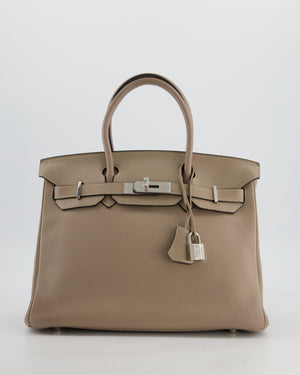 Hermès Birkin 30 Retourne Bag in Gris Touturelle Clemence Leather with Palladium Hardware