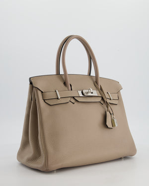 Hermès Birkin 30 Retourne Bag in Gris Touturelle Clemence Leather with Palladium Hardware
