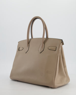 Hermès Birkin 30 Retourne Bag in Gris Touturelle Clemence Leather with Palladium Hardware