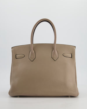 Hermès Birkin 30 Retourne Bag in Gris Touturelle Clemence Leather with Palladium Hardware