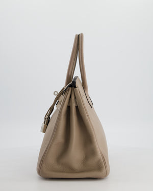 Hermès Birkin 30 Retourne Bag in Gris Touturelle Clemence Leather with Palladium Hardware