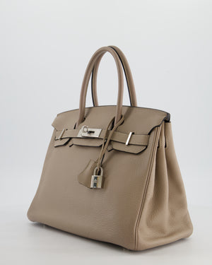 Hermès Birkin 30 Retourne Bag in Gris Touturelle Clemence Leather with Palladium Hardware