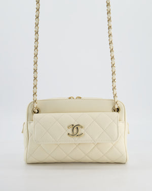 Chanel Camera Bag with Removable Wallet in Ivory Caviar Leather with Champagne Gold Hardware
