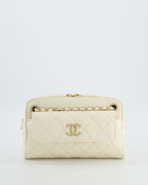 Chanel Camera Bag with Removable Wallet in Ivory Caviar Leather with Champagne Gold Hardware