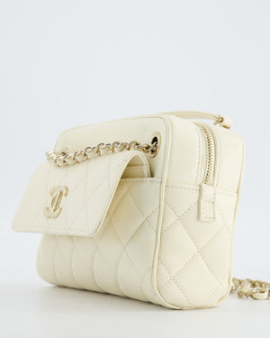 Chanel Camera Bag with Removable Wallet in Ivory Caviar Leather with Champagne Gold Hardware