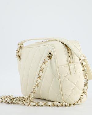 Chanel Camera Bag with Removable Wallet in Ivory Caviar Leather with Champagne Gold Hardware