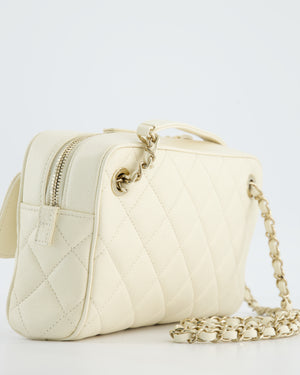 Chanel Camera Bag with Removable Wallet in Ivory Caviar Leather with Champagne Gold Hardware