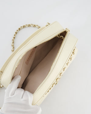 Chanel Camera Bag with Removable Wallet in Ivory Caviar Leather with Champagne Gold Hardware