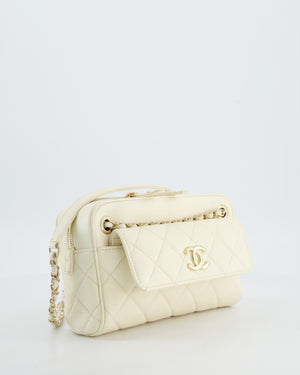 Chanel Camera Bag with Removable Wallet in Ivory Caviar Leather with Champagne Gold Hardware